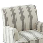 Gray White Stripe Upholstered Accent Chair