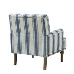 Blue White Stripe Upholstered Accent Chair
