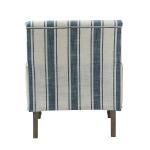Blue White Stripe Upholstered Accent Chair