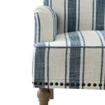 Blue White Stripe Upholstered Accent Chair