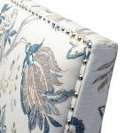 Blue and Yellow Floral Upholstered Accent Chair