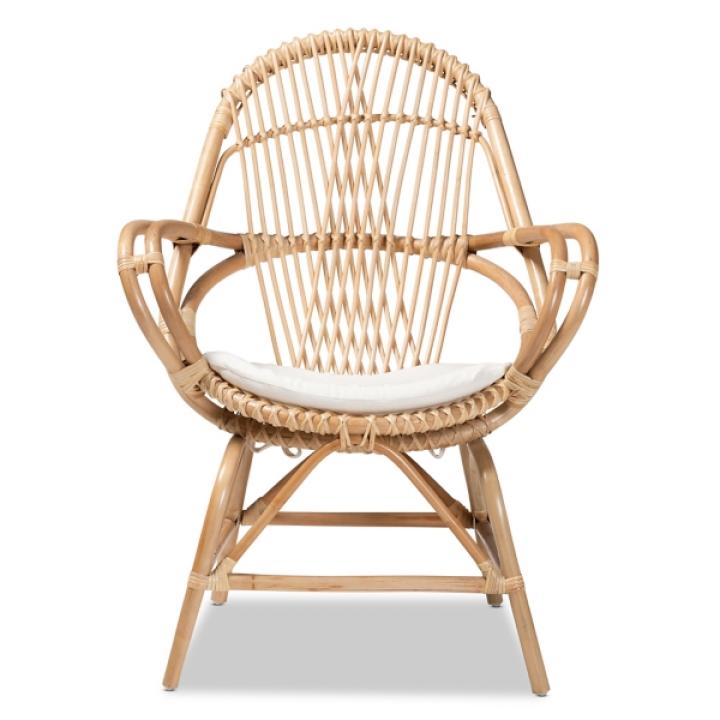 Open Woven Rattan Accent Chair