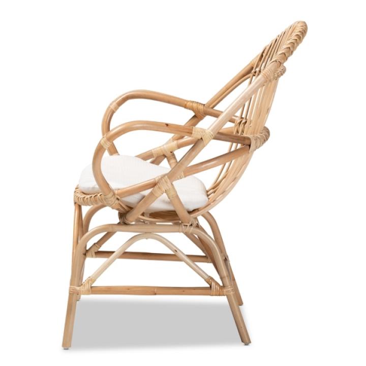 Open Woven Rattan Accent Chair