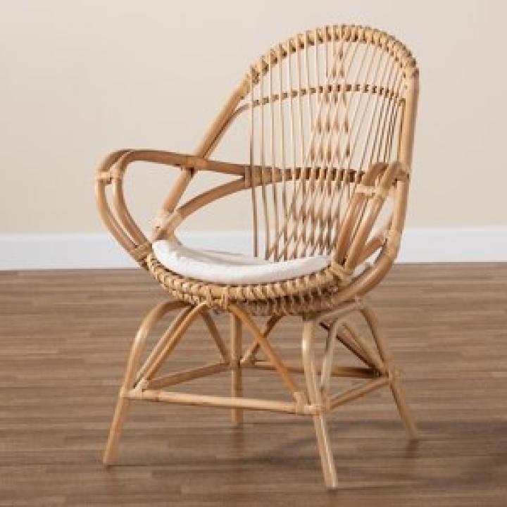 Open Woven Rattan Accent Chair