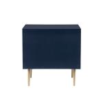 Blue 2-Drawer Nightstand with Gold Hardware