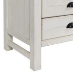 White Wood Open Shelf Nightstand
