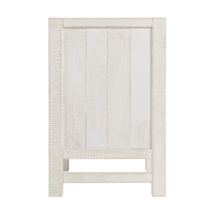 White Wood Open Shelf Nightstand