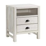 White Wood Open Shelf Nightstand