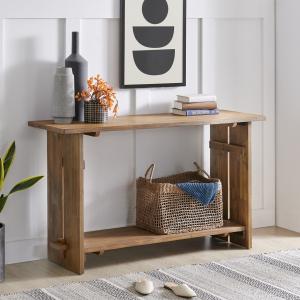 Natural Acacia Wood Farmhouse Console