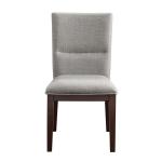 Greige and Walnut Dining Chairs, Set of 2