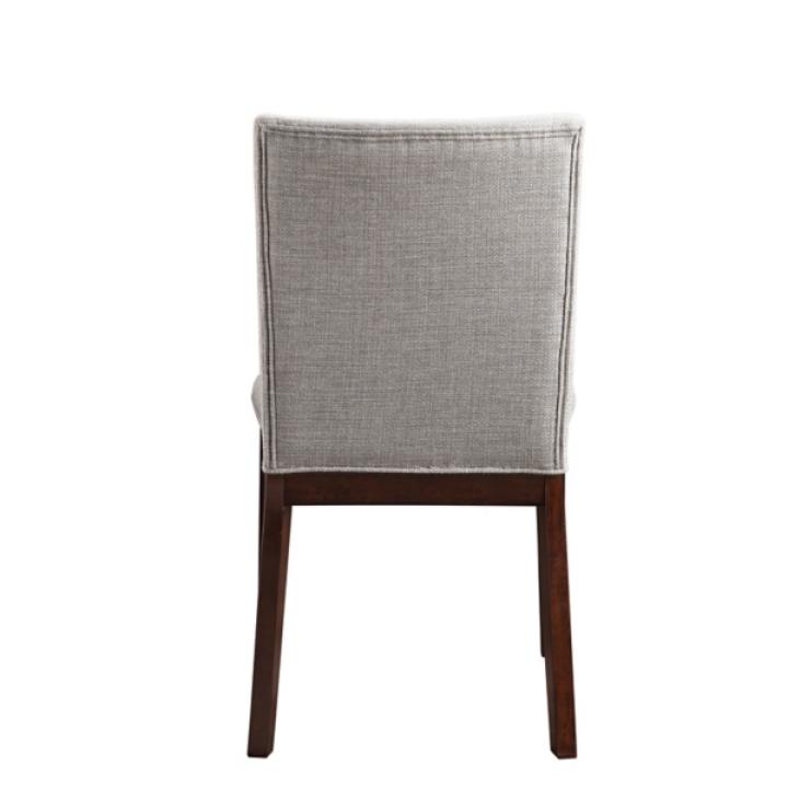 Greige and Walnut Dining Chairs, Set of 2