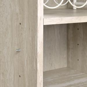 Marble Finish Gold Handle Storage Cabinet