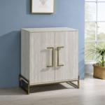 Marble Finish Gold Handle Storage Cabinet