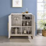 Marble Finish Gold Handle Storage Cabinet
