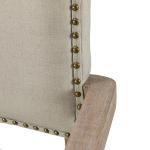 Ivory and Blue Stripe Natural Wood Office Chair