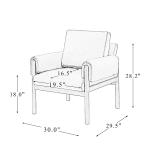 Cognac Faux Leather and Wood Accent Chair