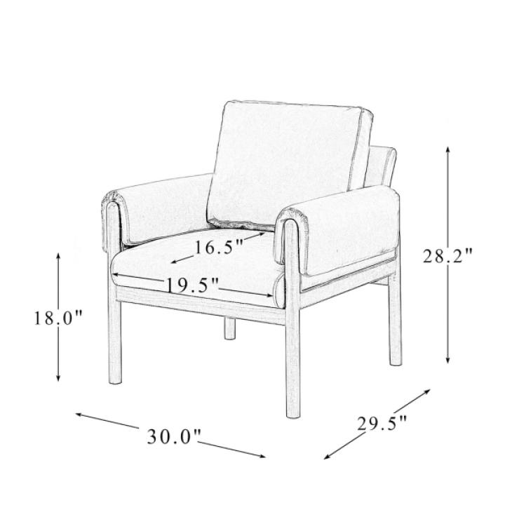 Cognac Faux Leather and Wood Accent Chair