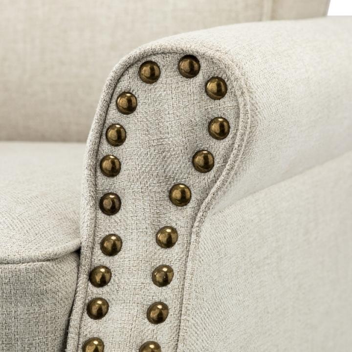 Light Gray Miriam Nailhead Trim Armchair