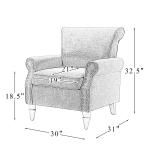 Light Gray Miriam Nailhead Trim Armchair