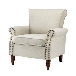 Light Gray Miriam Nailhead Trim Armchair