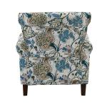 Blue and Green Floral Upholstered Accent Chair