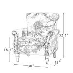 Blue and Green Floral Upholstered Accent Chair