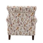 Yellow and Orange Leaf Upholstered Accent Chair