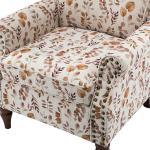Yellow and Orange Leaf Upholstered Accent Chair