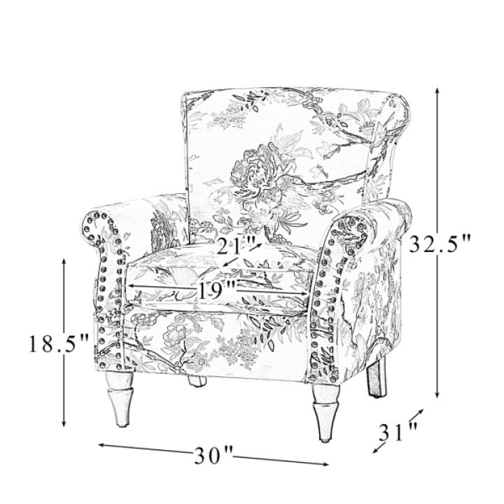 Yellow and Orange Leaf Upholstered Accent Chair