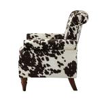 Brown Cow Print Upholstered Accent Chair