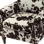 Brown Cow Print Upholstered Accent Chair