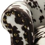 Brown Cow Print Upholstered Accent Chair