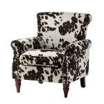 Brown Cow Print Upholstered Accent Chair