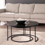 Round Mirrored Nesting Tables, Set of 2