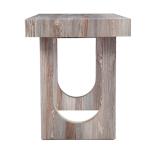 Cream Wood Faux Marble Desk