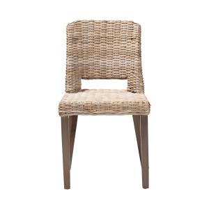Natural Rattan Cutout Back Dining Chair