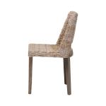Natural Rattan Cutout Back Dining Chair
