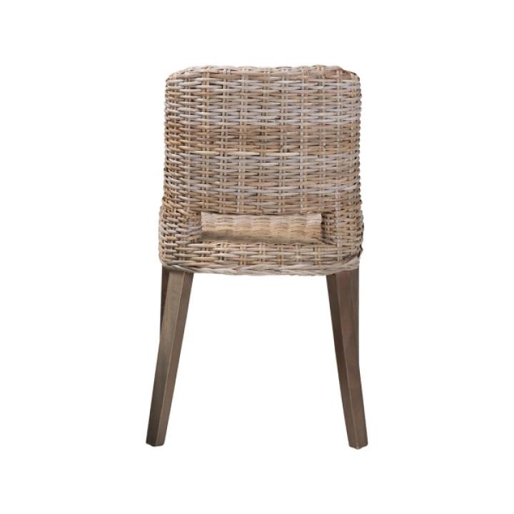 Natural Rattan Cutout Back Dining Chair