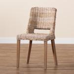 Natural Rattan Cutout Back Dining Chair