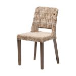 Natural Rattan Cutout Back Dining Chair