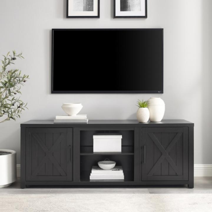 Black Wood Farmhouse Media Cabinet