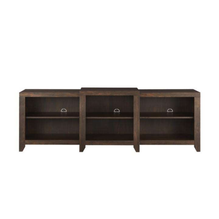Brown Wood 6-Shelf Media Cabinet