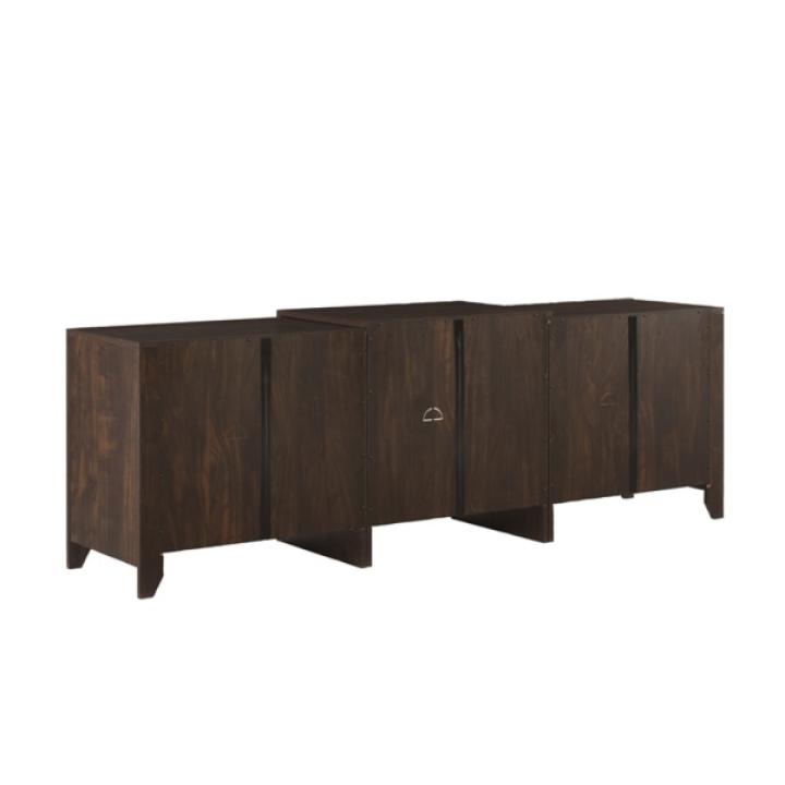 Brown Wood 6-Shelf Media Cabinet