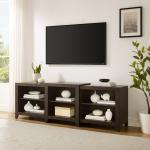 Brown Wood 6-Shelf Media Cabinet
