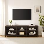 Brown Wood 6-Shelf Media Cabinet
