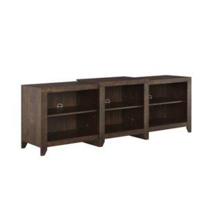 Brown Wood 6-Shelf Media Cabinet