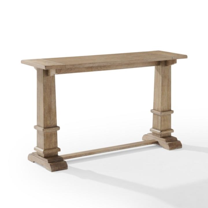 Brown Wood Pedestal Base Console Table