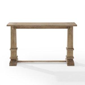 Brown Wood Pedestal Base Console Table