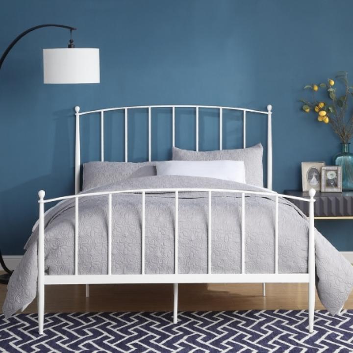 Daisy White Modern Arch Queen Bed Frame