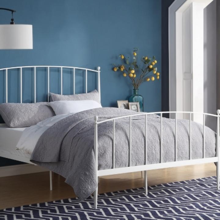 Daisy White Modern Arch Queen Bed Frame